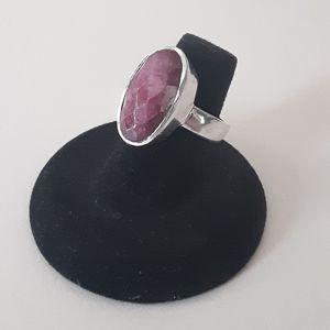 Faceted Ruby Stone Ring